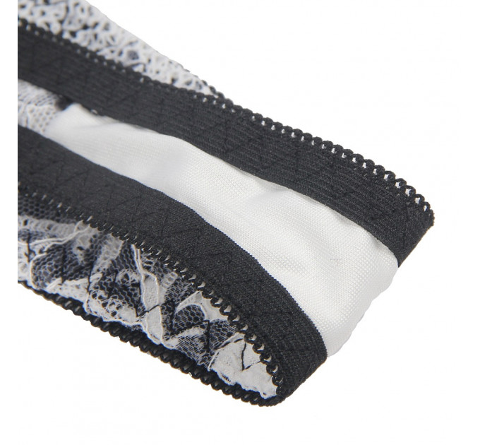 Комплект білизни мереживної Star Night з квітковим принтом, чорно-білий, 3XL-4XL