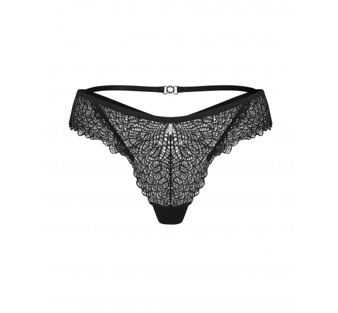 Кружевные трусики Obsessive Iliosa черные, L/XL