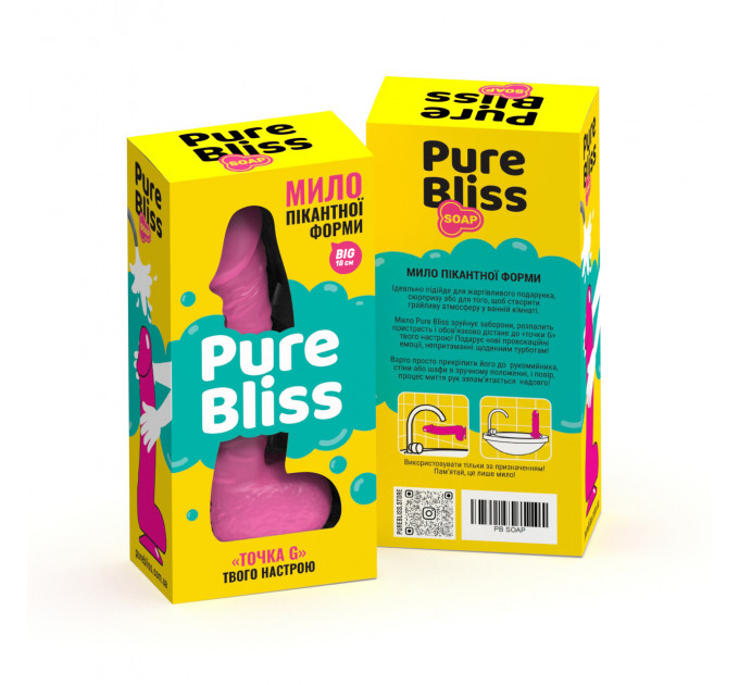 Мило член на присосці Pure Bliss BIG рожевий, 18 см