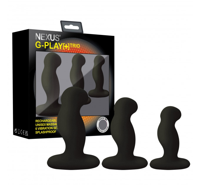 Набор вибраторов унисекс Nexus G-Play Trio Plus S/M/L, черный
