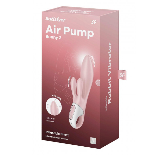 Надувний вібратор-кролик Satisfyer Air Pump Bunny 3 рожевий