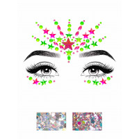 Наклейка с драгоценностями Leg AvenueVibe Neon Face jewels sticker O/S