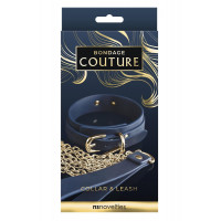Ошейник с поводком BONDAGE COUTURE COLLAR AND LEASH BLUE