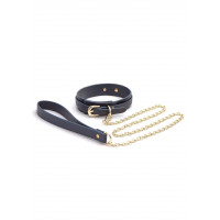 Нашийник з повідцем BONDAGE COUTURE COLLAR AND LEASH BLUE