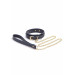 Ошейник с поводком BONDAGE COUTURE COLLAR AND LEASH BLUE