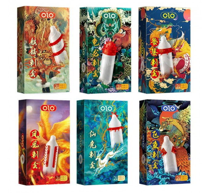 Презерватив OLO з вусиками + кулька "Phoenix Spiny condom" (у комплекті 1 презератив + 1 кулька)