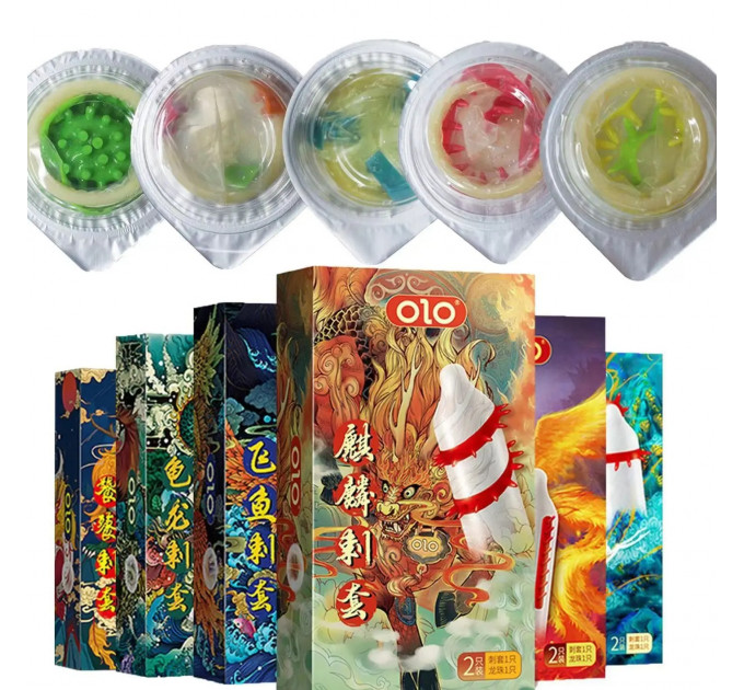 Презерватив OLO з вусиками + кулька "Phoenix Spiny condom" (у комплекті 1 презератив + 1 кулька)