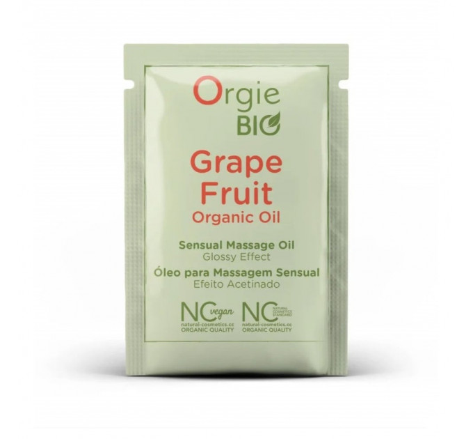 ПРОБНИК/Масажна олія Orgie BIO GRAPEFRUIT з ароматом грейпфрукта, 2 мл