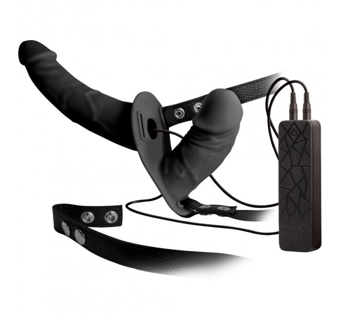Страпон подвійний You2Toys Double Thruster з вібрацією, чорний