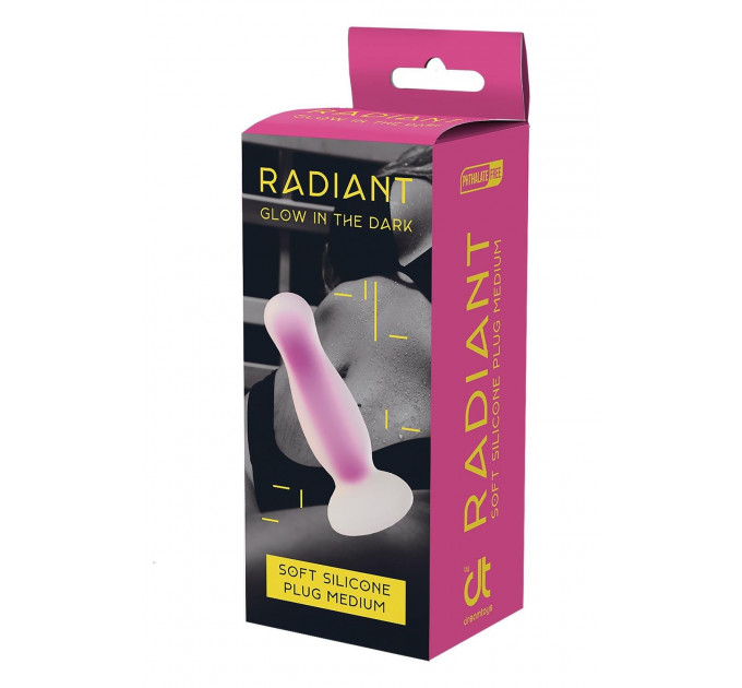 Анальна пробка, що світиться Dream Toys RADIANT SOFT SILICONE GLOW IN THE DARK PLUG MEDIUM PURPLE