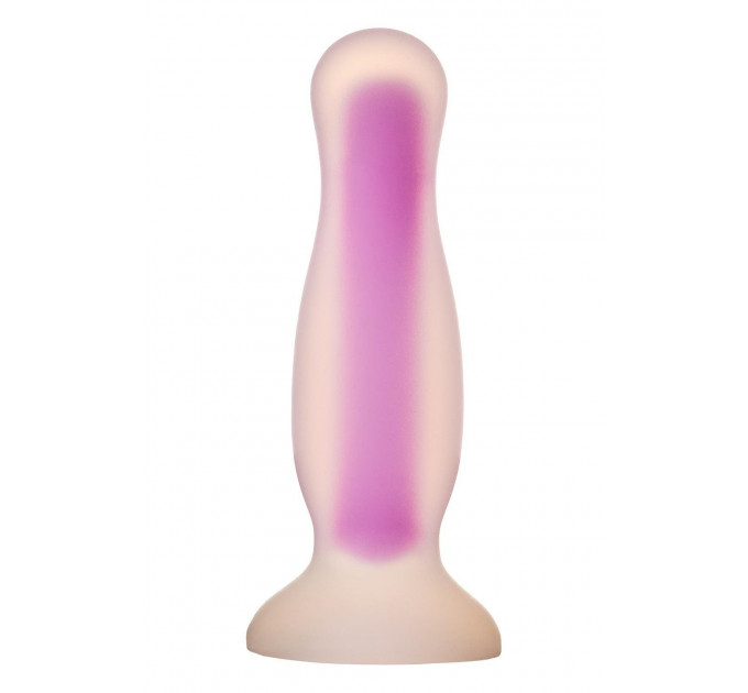 Анальна пробка, що світиться Dream Toys RADIANT SOFT SILICONE GLOW IN THE DARK PLUG MEDIUM PURPLE