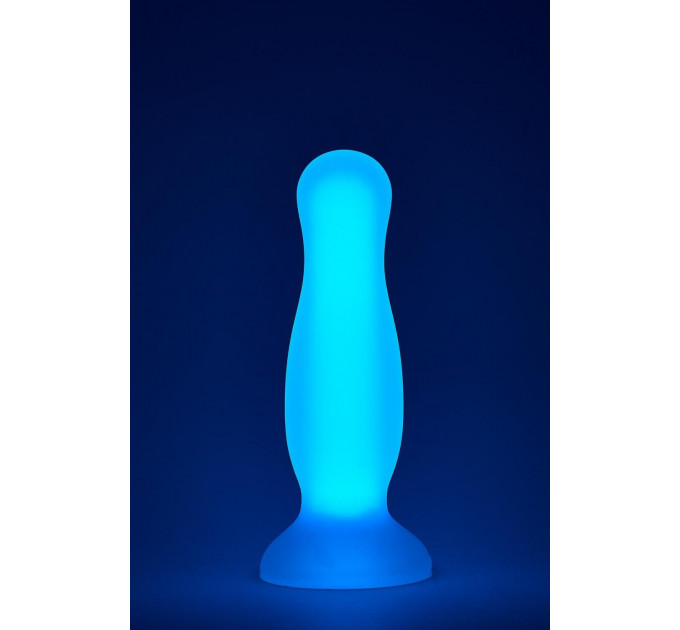 Анальна пробка, що світиться Dream Toys RADIANT SOFT SILICONE GLOW IN THE DARK PLUG MEDIUM PURPLE