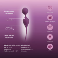 Вагінальні кульки Sweet Em на м'якому з'єднанні, фіолет, 17 х 3.3 см