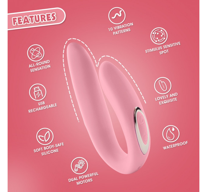 Вибратор для пар Chisa Aphrovibe Yours And Mine, розовый