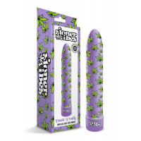 Вибратор нереалистичный с принтом Stoner Vibes Global Novelties, фиолетовый, 20.3 х 3.8 см Вибратор нереалистичный с принтом Stoner Vibes Global Novelties, фиолетовый, 20.3 х 3.8 см