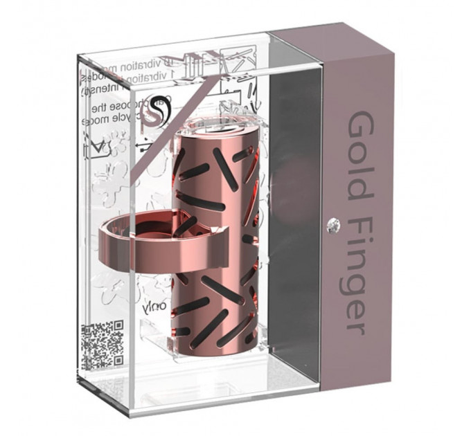 Віброкулька-кільце на палець ML Creation Gold Finger золото з чорною вставкою