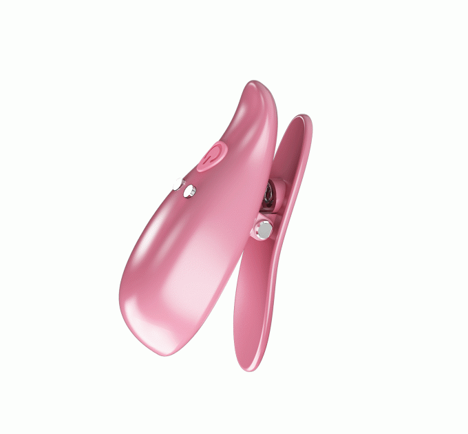 Вібростимулятори-затискачі для сосків Pretty Love Leaf, рожеві, 5.1 х 1.9 см