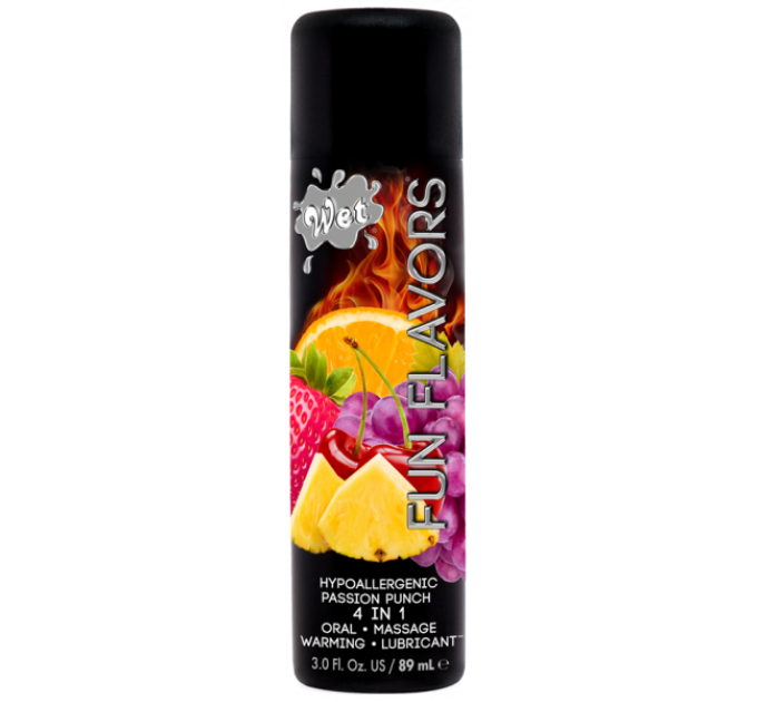 Разогревающий съедобный лубрикант 4в 1 Wet Fun Passion Gleitgel (Фрукты) 89 мл