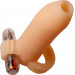Насадка для пенісу Pipedream Real Feel Penis Enhancer з віброкулею, бежева