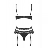 Комплект Obsessive Heartina 3 pcs set black L / XL