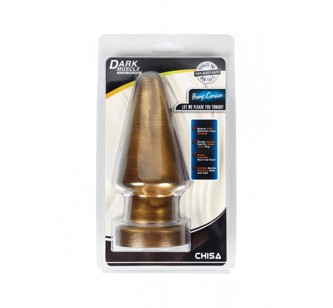 Большая анальная пробка Chisa Dark Muscle Gold
