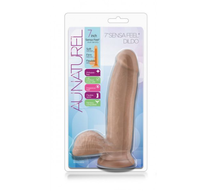 T330709 Фаллоимитатор с двойной плотностью AU NATUREL 7INCH SENSA FEEL DILDO LATIN