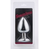 Анальна пробка Silver Metal Heart Light Pink, s