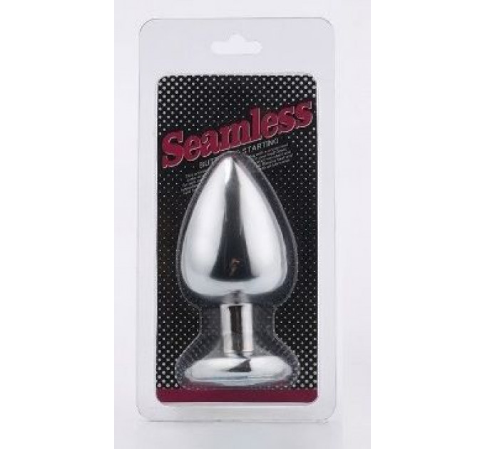 Анальная пробка Silver Metal Heart Light Pink, S