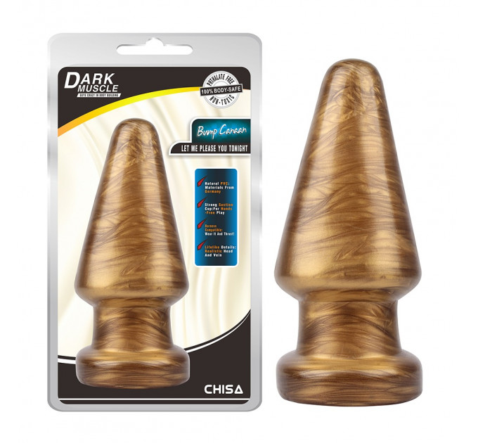 Большая анальная пробка Chisa Dark Muscle Gold