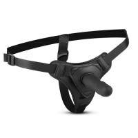 Страпон реалистичный на ремнях Easytoys, силиконовый, черный, 13 х 3.1 см.