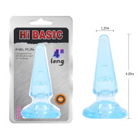 Анальна пробка без вібро Chisa Hi-Basic 11 см/4 см, блакитний