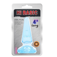 Анальна пробка без вібро Chisa Hi-Basic 11 см/4 см, блакитний