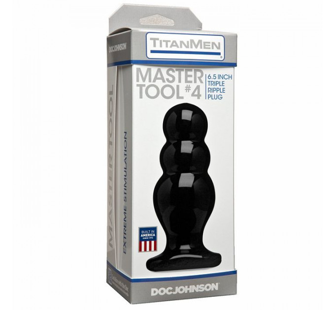 Анальная пробка Doc Johnson Master Tool #4 для фистинга, черная