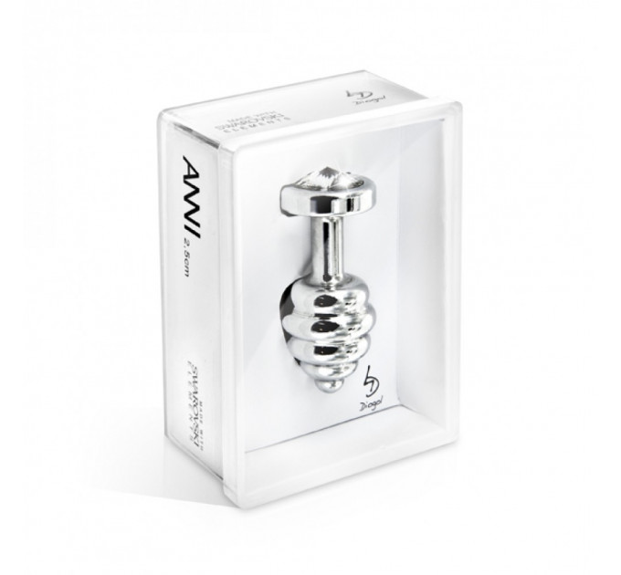 Анальная пробка с камнем Diogol ANNI Ano silver plated 30 мм