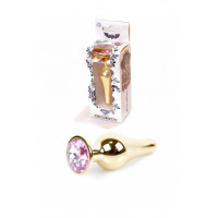 Анальна пробка з рожевим каменем Plug-Jewellery Gold BUTT PLUG-Rose