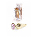 Анальная пробка с розовым камнем Plug-Jewellery Gold BUTT PLUG- Rose