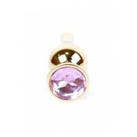 Анальна пробка з рожевим каменем Plug-Jewellery Gold BUTT PLUG-Rose