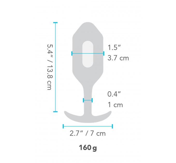 Анальная пробка с вибрацией b-Vibe VIBRATING SNUG PLUG размер L, синяя