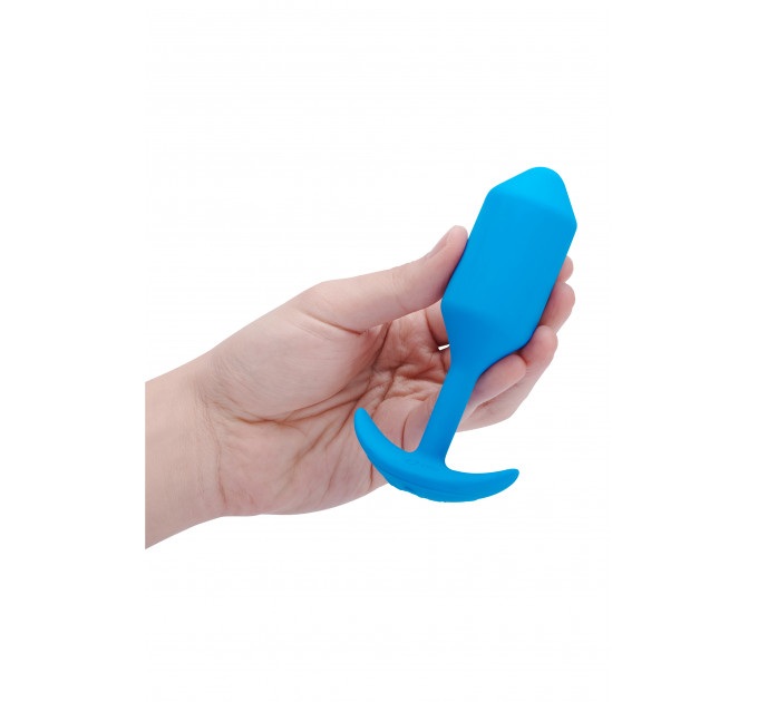 Анальная пробка с вибрацией b-Vibe VIBRATING SNUG PLUG размер L, синяя