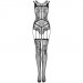Комбінезон сітка з візерунком Obsessive F239 чорний, S/M/L