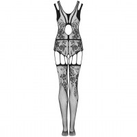 Комбінезон сітка з візерунком Obsessive F239 чорний, S/M/L