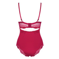 Боді з відкритою спиною Obsessive Rosalyne, бордове, XXL