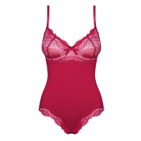Боді з відкритою спиною Obsessive Rosalyne, бордове, XXL
