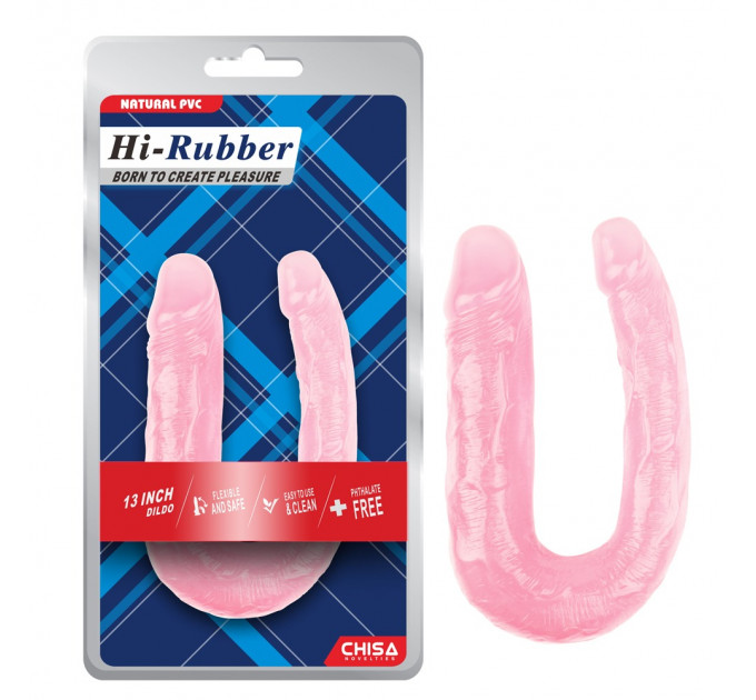Фаллоимитатор двойной Chisa Hi-Rubber 13 Inch Dildo, розовый