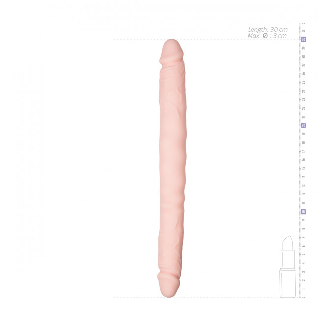 ET081SKN Фаллоимитатор с двумя концами Easytoys реалистичный, беж, 30 см