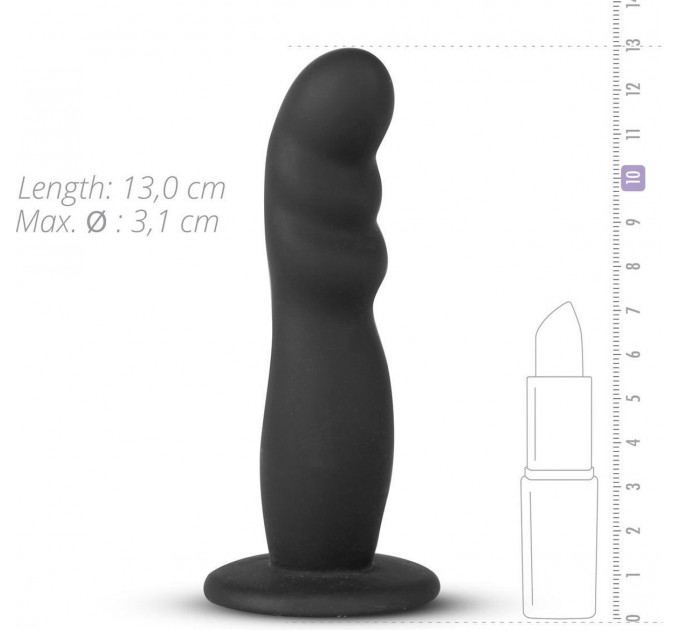 Страпон реалістичний на ременях Easytoys, силіконовий, чорний, 13 х 3.1 см.
