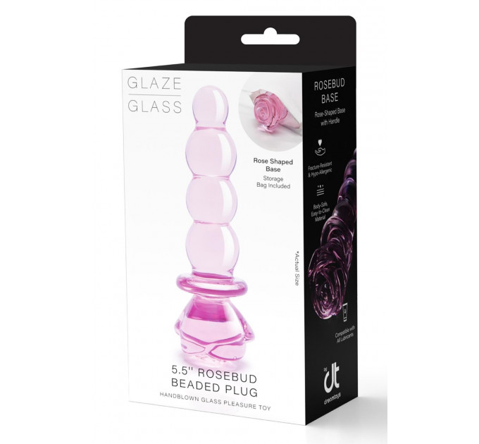 Фаллоимитатор елочка из стекла Dream Toys Glaze Glass в форме бутона розы