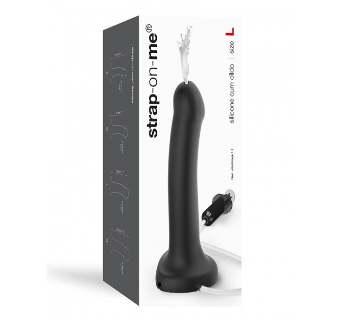 Фаллоимитатор с эффектом семяизвержения, реалистичный,черный , L Strap-On-Me