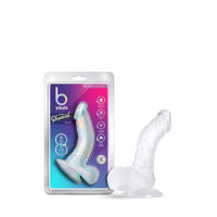 Фалоімітатор зігнутої форми з присоскою, прозорий 18 см B YOURS DIAMOND SPARKLE CLEAR