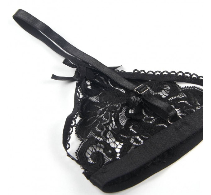 Комплект білизни Star Night ліф, пояс та трусики, чорний, XS-S